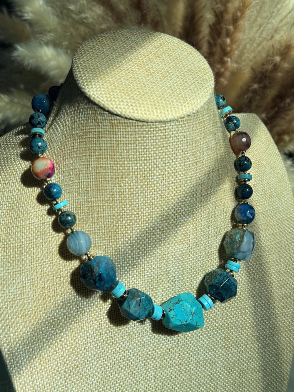 Blue Gemstone Statement Necklace